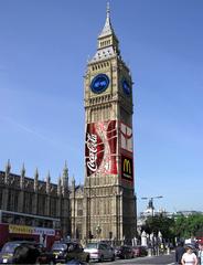 Big Ben Clock has gone digital AND accepts Advertising for Coca Cola